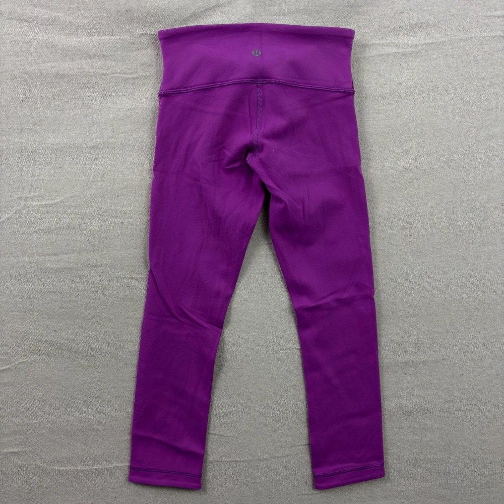 Lululemon Wunder Under Crop Leggings Womens 4 Purple High Rise Athletic Yoga
